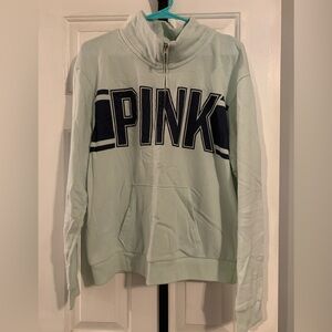 PINK light mint 1/2 zip sweatshirt